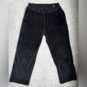 Daniel Buchler Sz Large Men's Black Velvet Relaxed Straight Leg Sweatpants